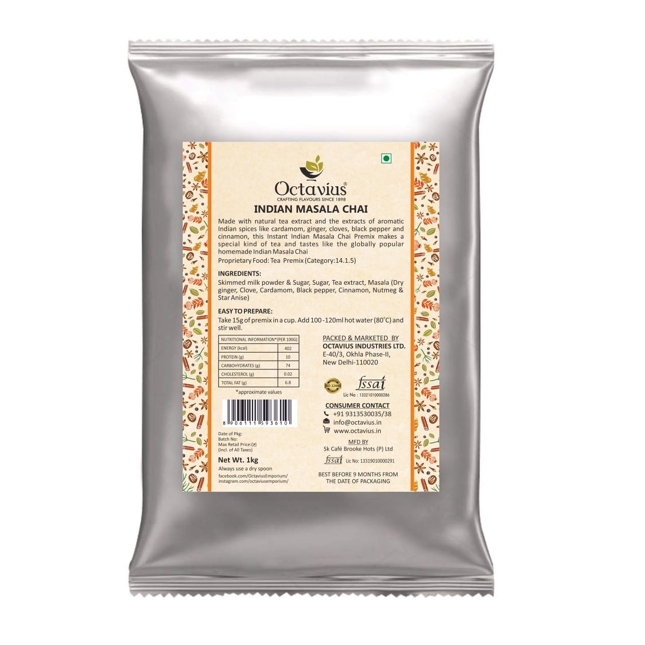 Indian Masala Chai Instant Premix- 1kg ( For Vending Machine )