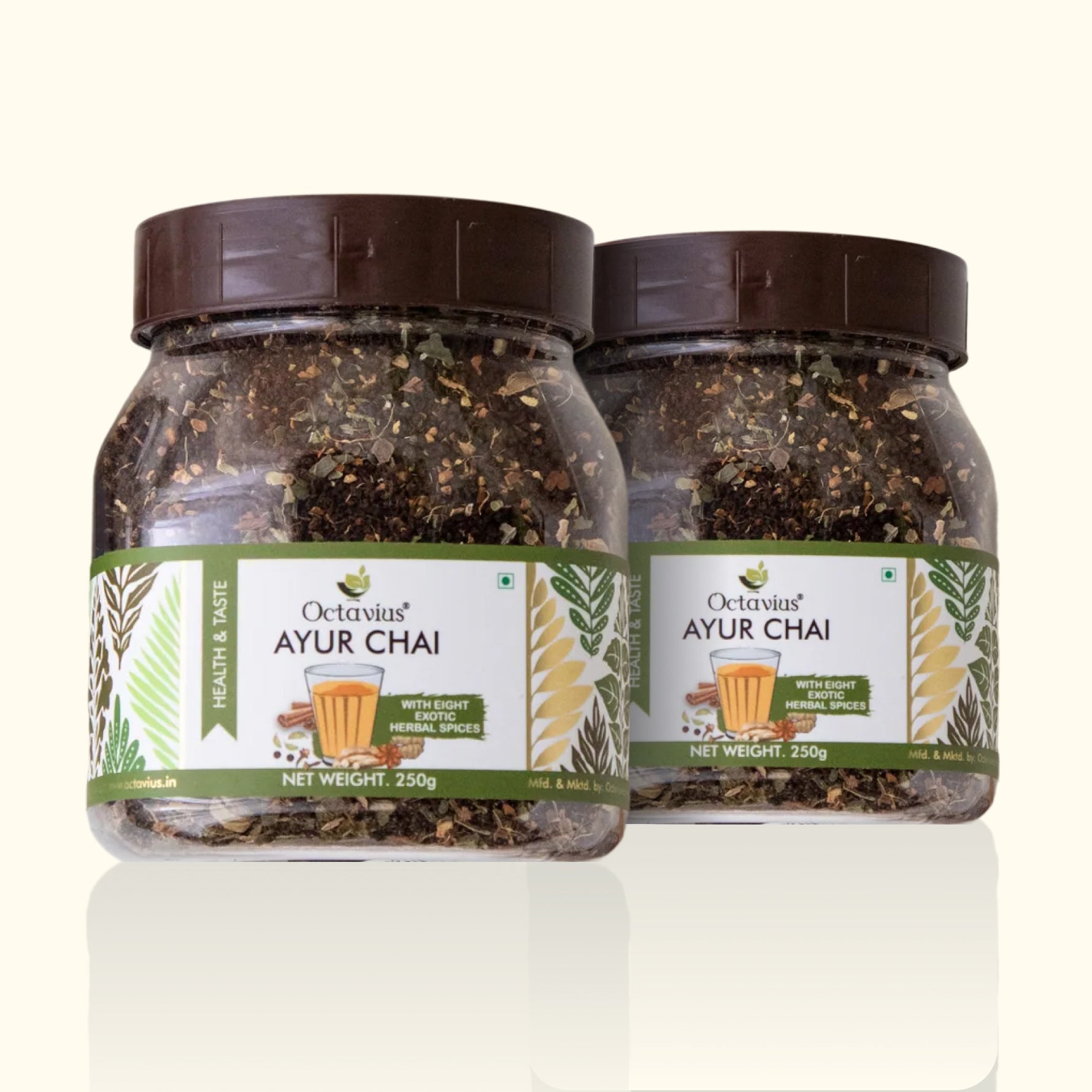 Ayur Chai (With Eight Exotic Herbal Spices) - 250 Gms Jar ( PACK OF 2 )