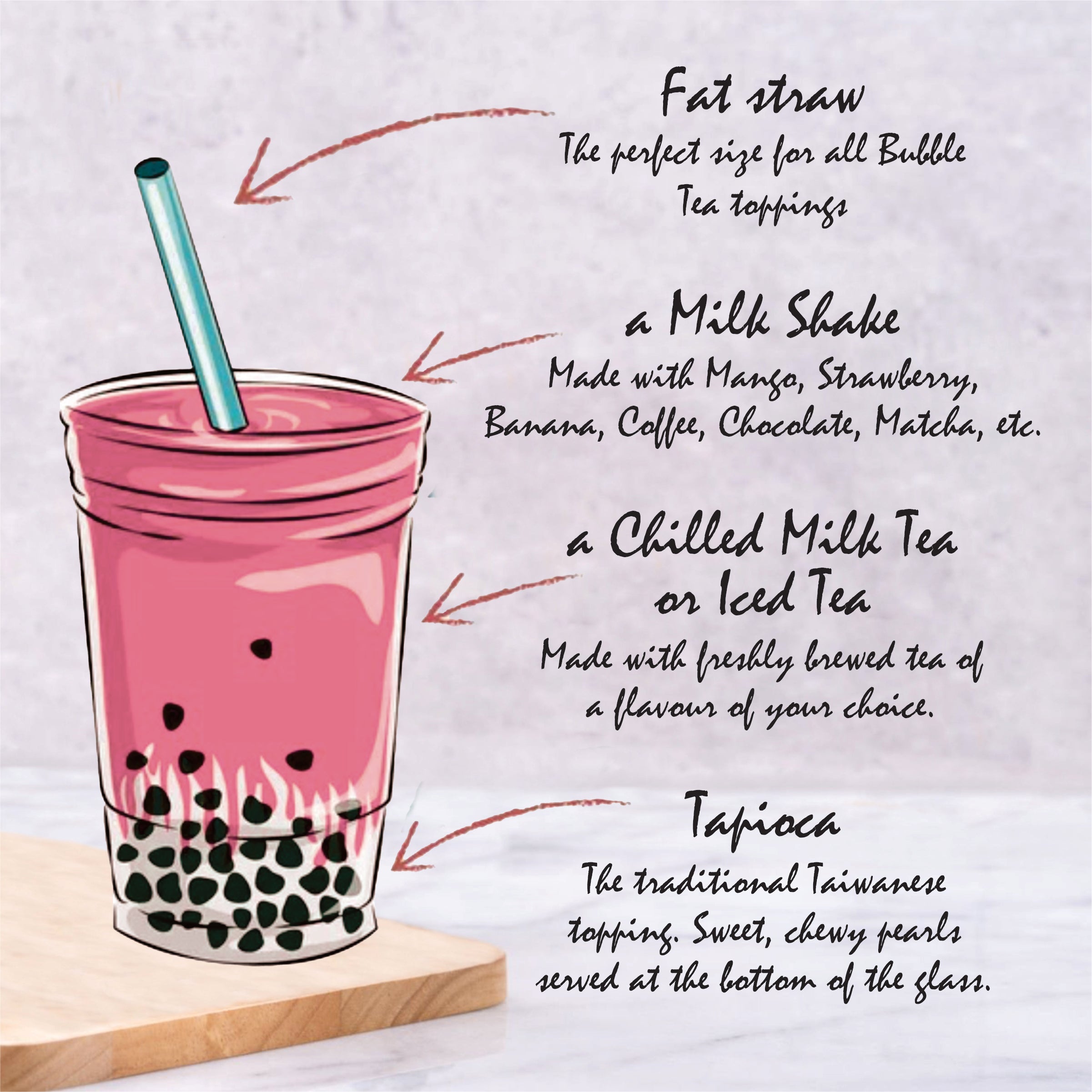 Bubble Tea Tapioca Pearls - 400g with 10 thick straws