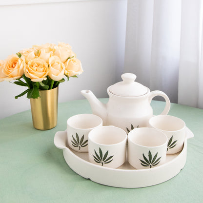 Ceramic 6 piece Morning Tea Set - Matte White