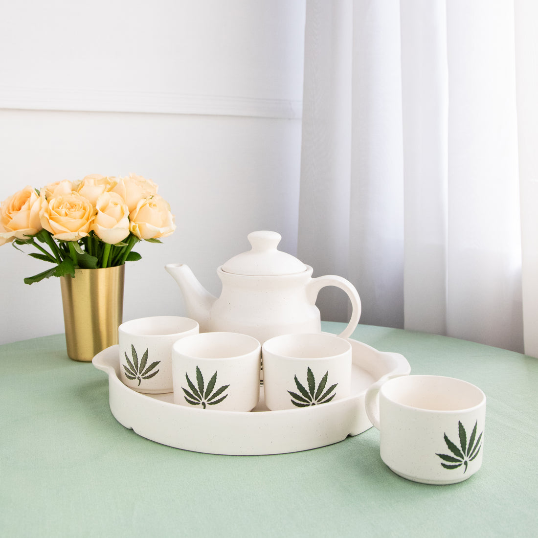 Ceramic 6 piece Morning Tea Set - Matte White