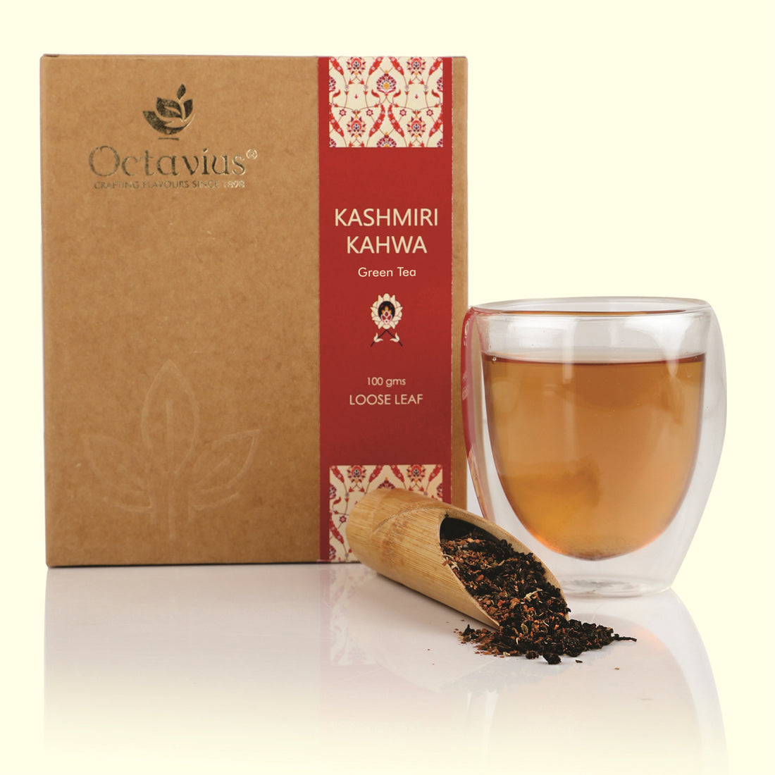 Kashmiri Kahwa Green Tea Loose Leaf  in Kraft Box - 100 Gms