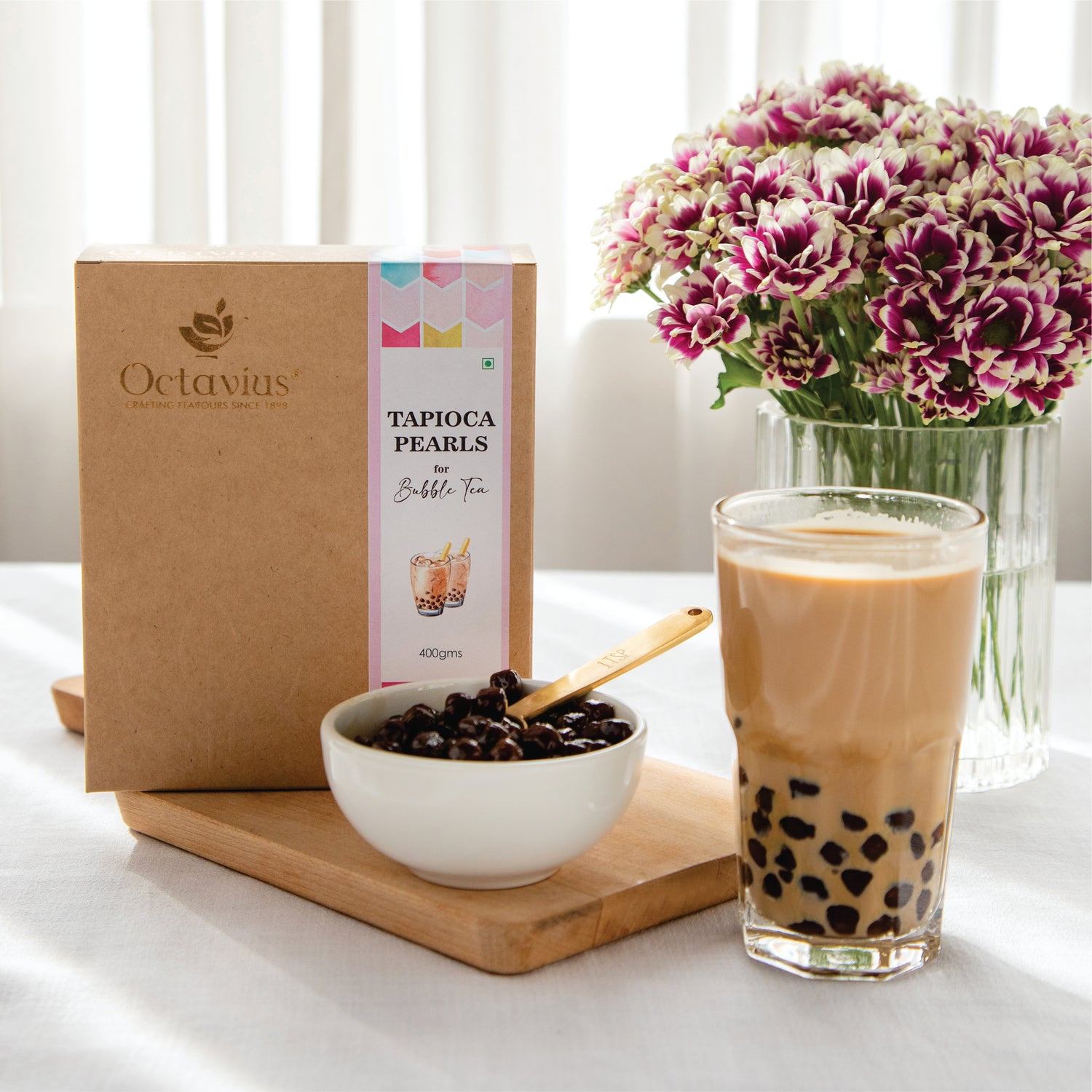 Bubble Tea Tapioca Pearls - 400g with 10 thick straws