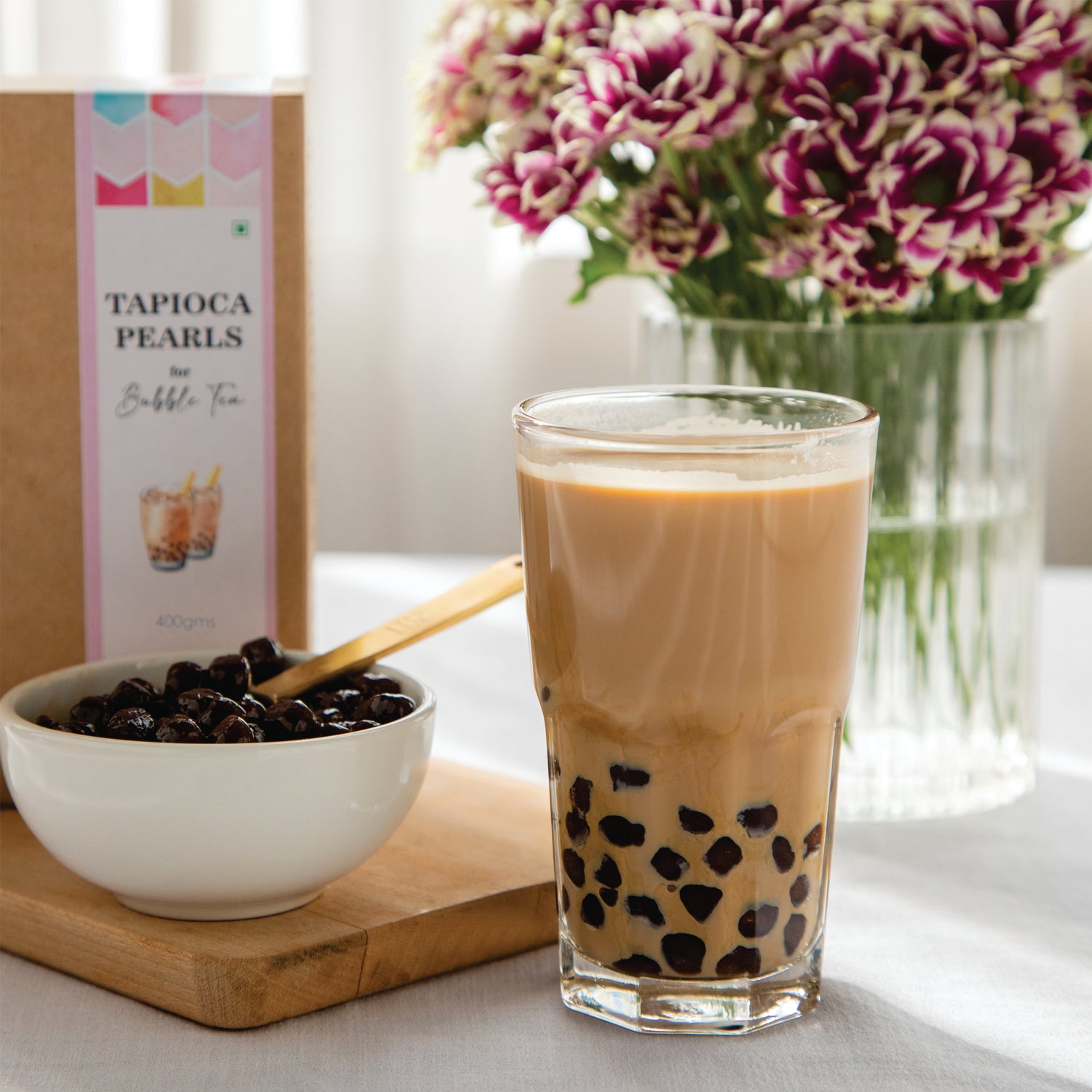 Bubble Tea Tapioca Pearls - 400g with 10 thick straws