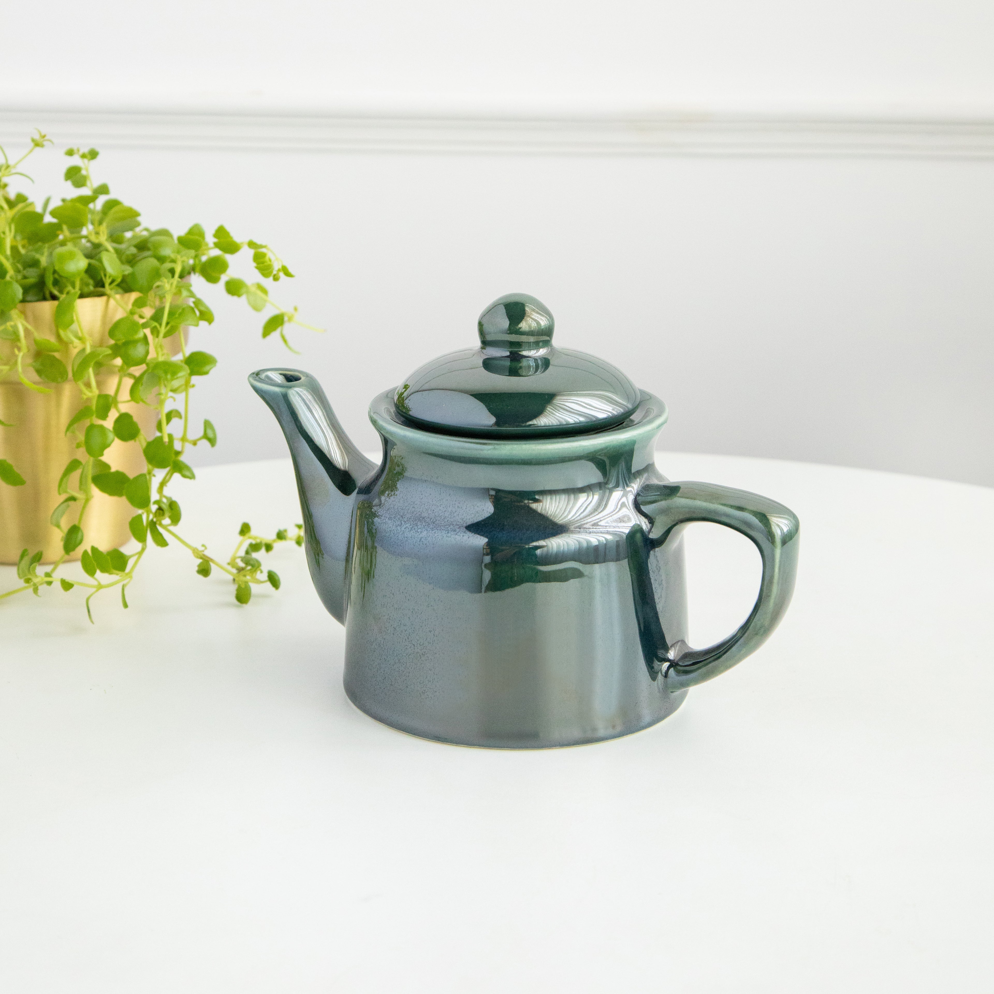 Ceramic 6 piece Morning Tea Set - Glossy Green