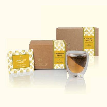 Chamomile Green Tea - 20 Enveloped Pyramid Teabags (pack of 2)