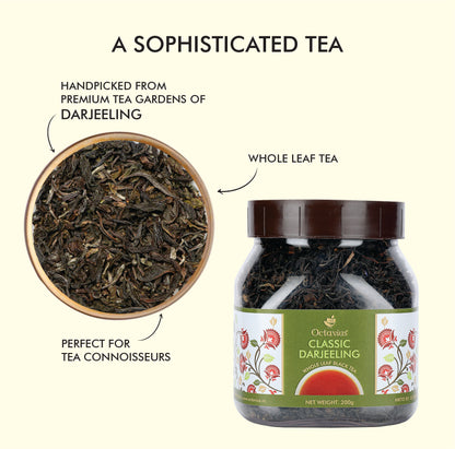 Classic Darjeeling Black Tea Loose Leaf - 200 Gms Jar