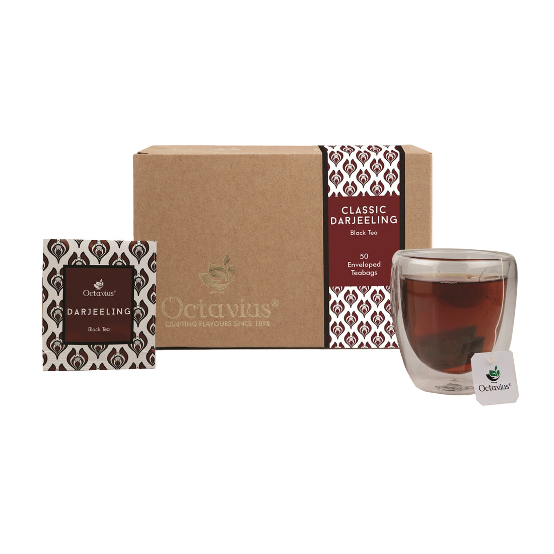 Darjeeling black tea - 50 Enveloped Teabags