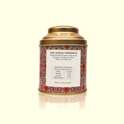 Kashmiri Kahwa Green Tea Loose Leaf in Tin Caddy   - 100 Gms