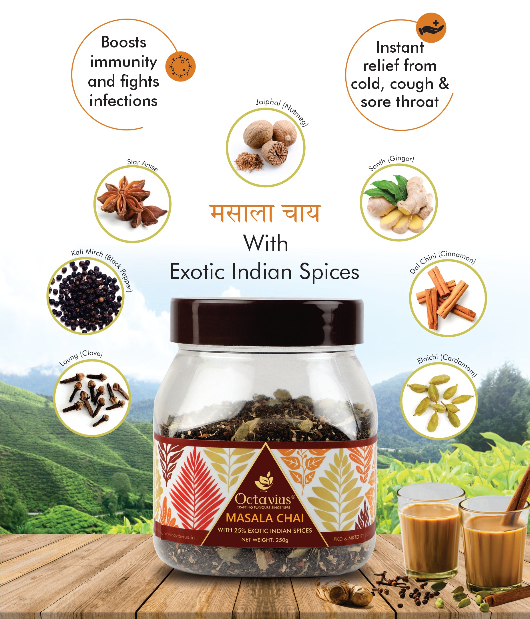 CTC Masala Chai Loose leaf - 250 Gms Jar ( PACK OF 2 )