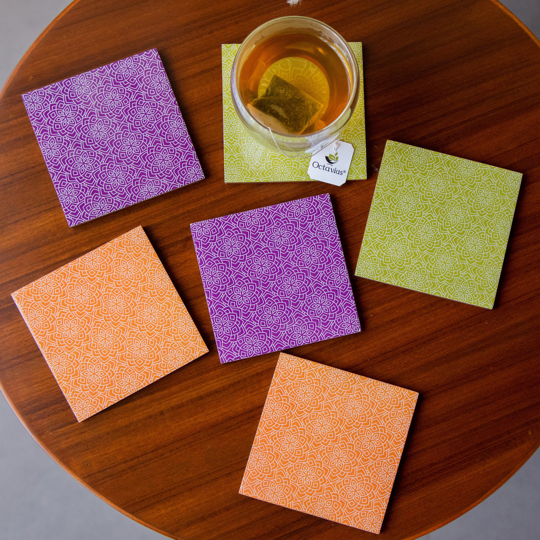 Printed Wooden Coasters Set of six