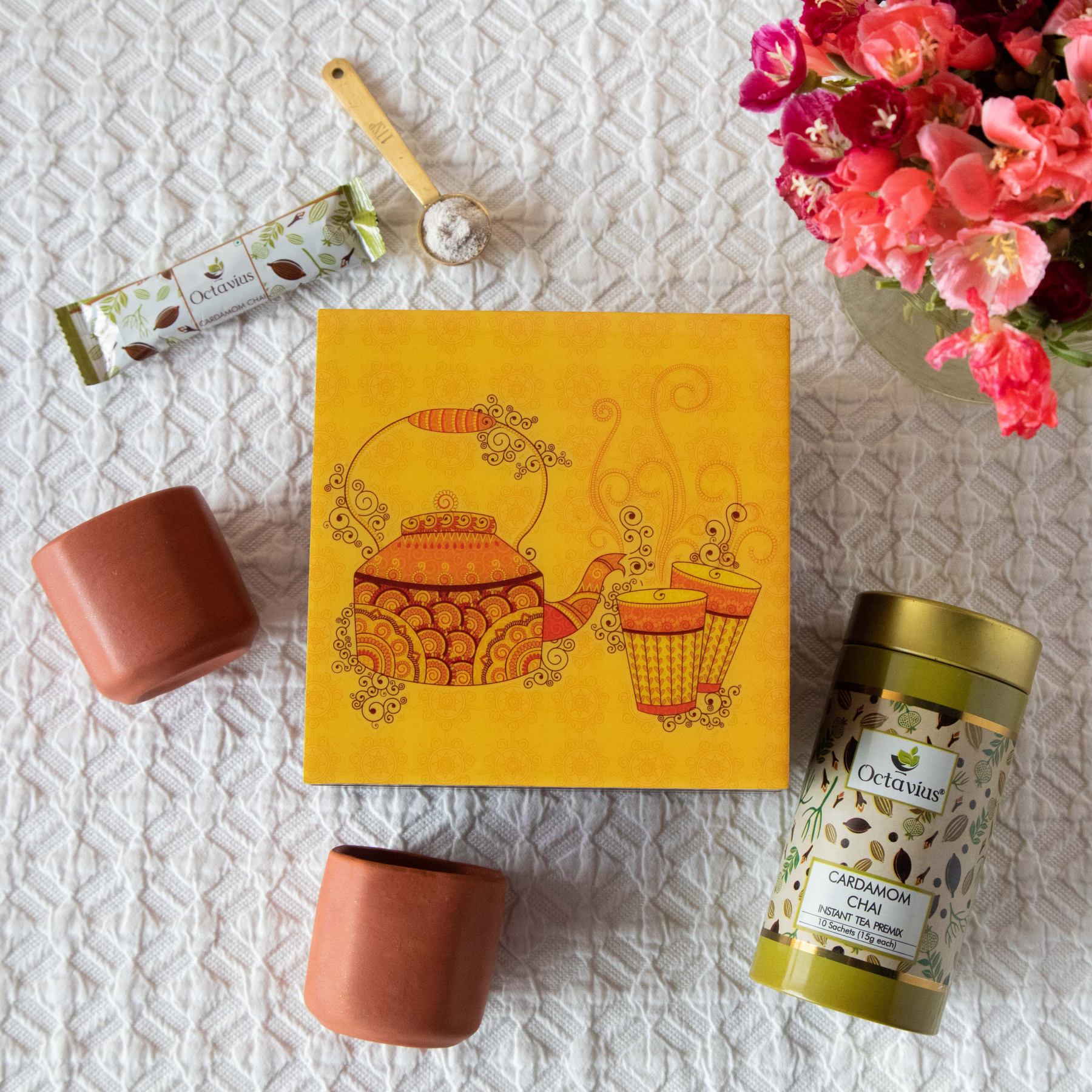 Desi Chai Hamper (Cardamom Instant Tea &amp; Kullad set)