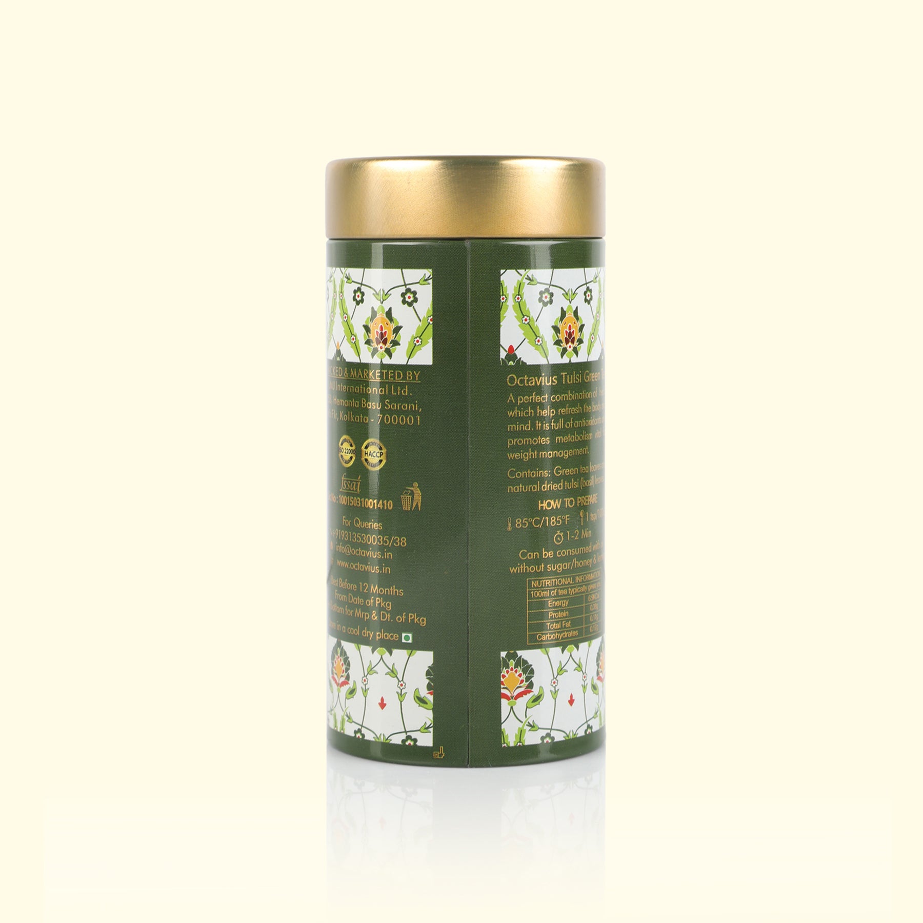 Tulsi Green Tea Loose Leaf- 75 Gms Tin Can