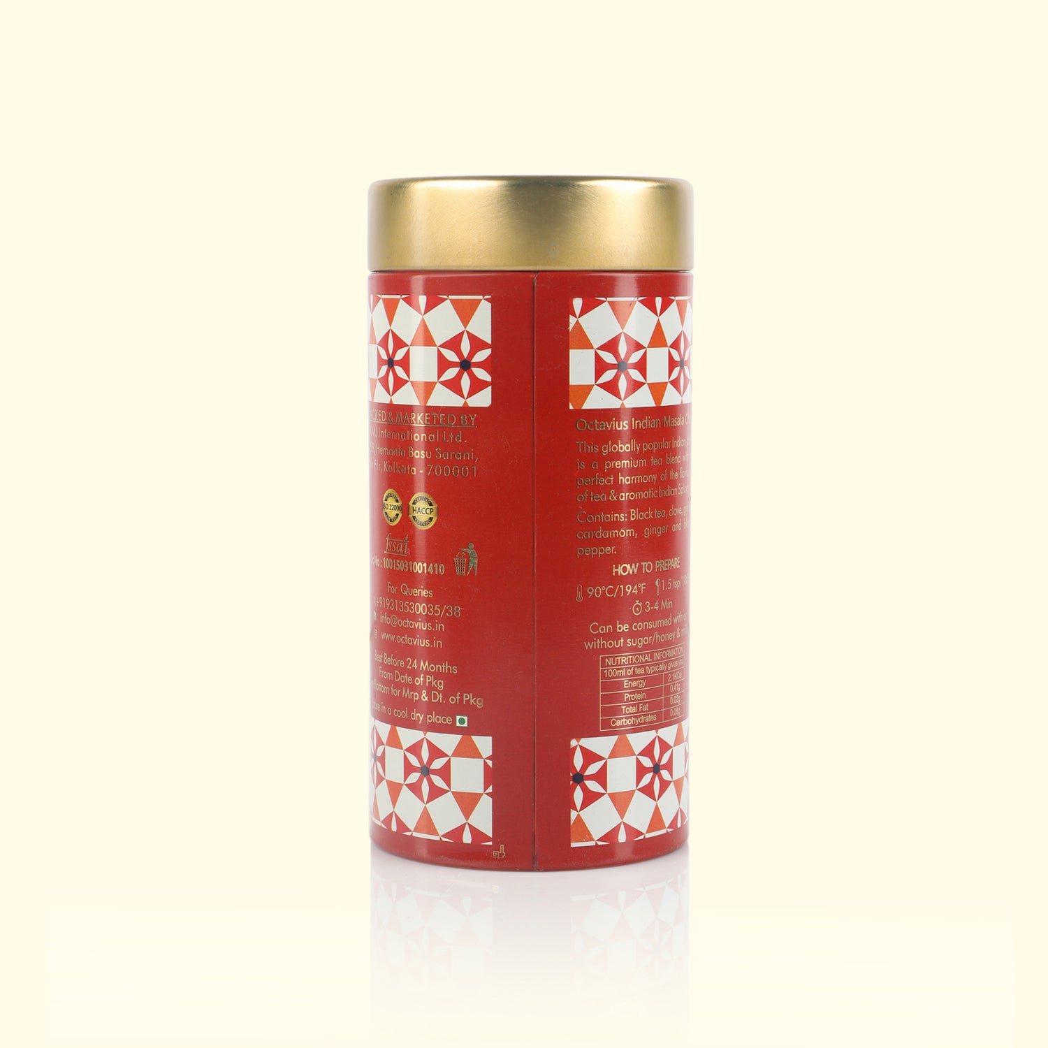 Indian Masala Chai Black Tea Loose Leaf  - 100 Gms Tin Can