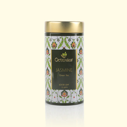 Jasmine Green Tea Loose Leaf - 75 Gms Tin Can