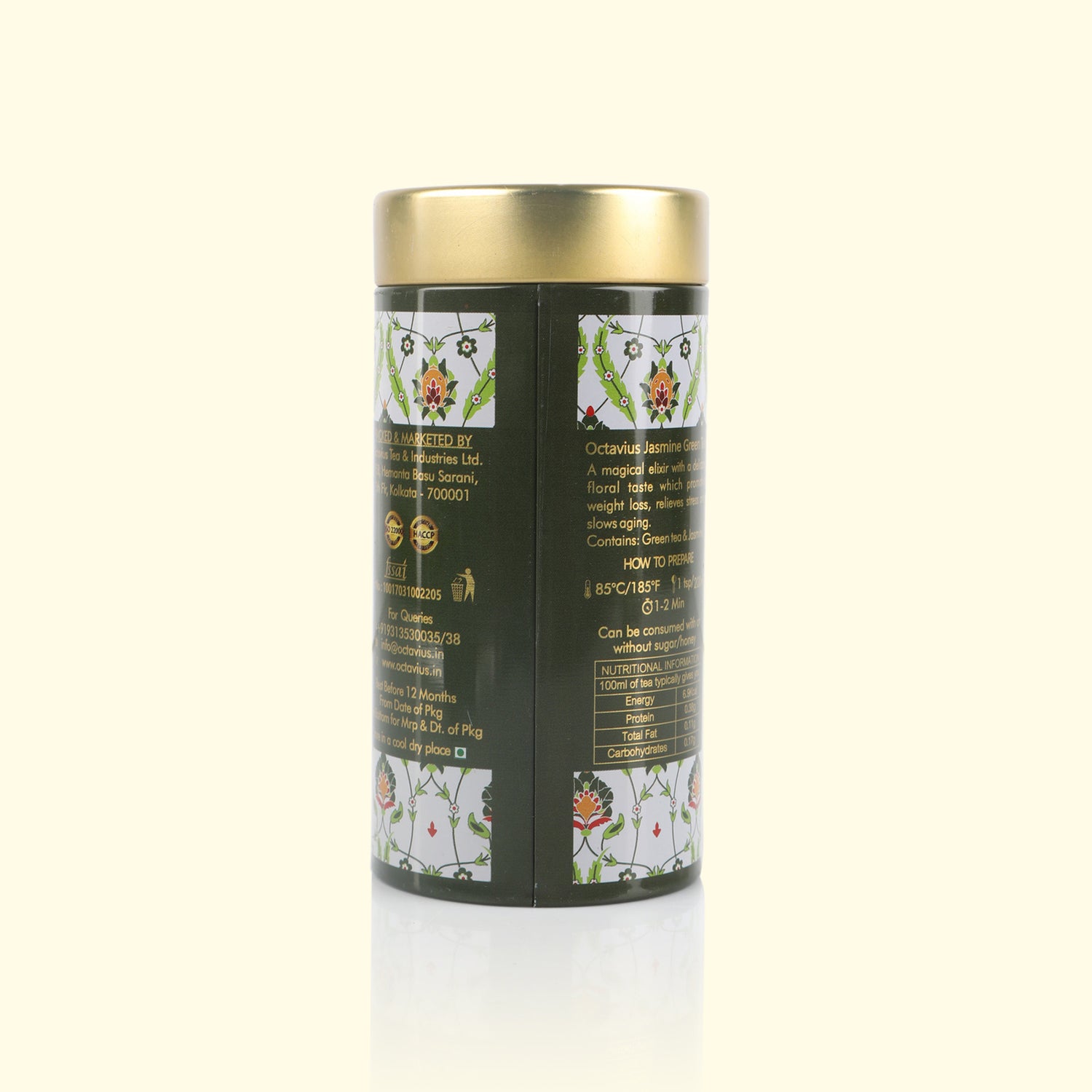 Jasmine Green Tea Loose Leaf - 75 Gms Tin Can