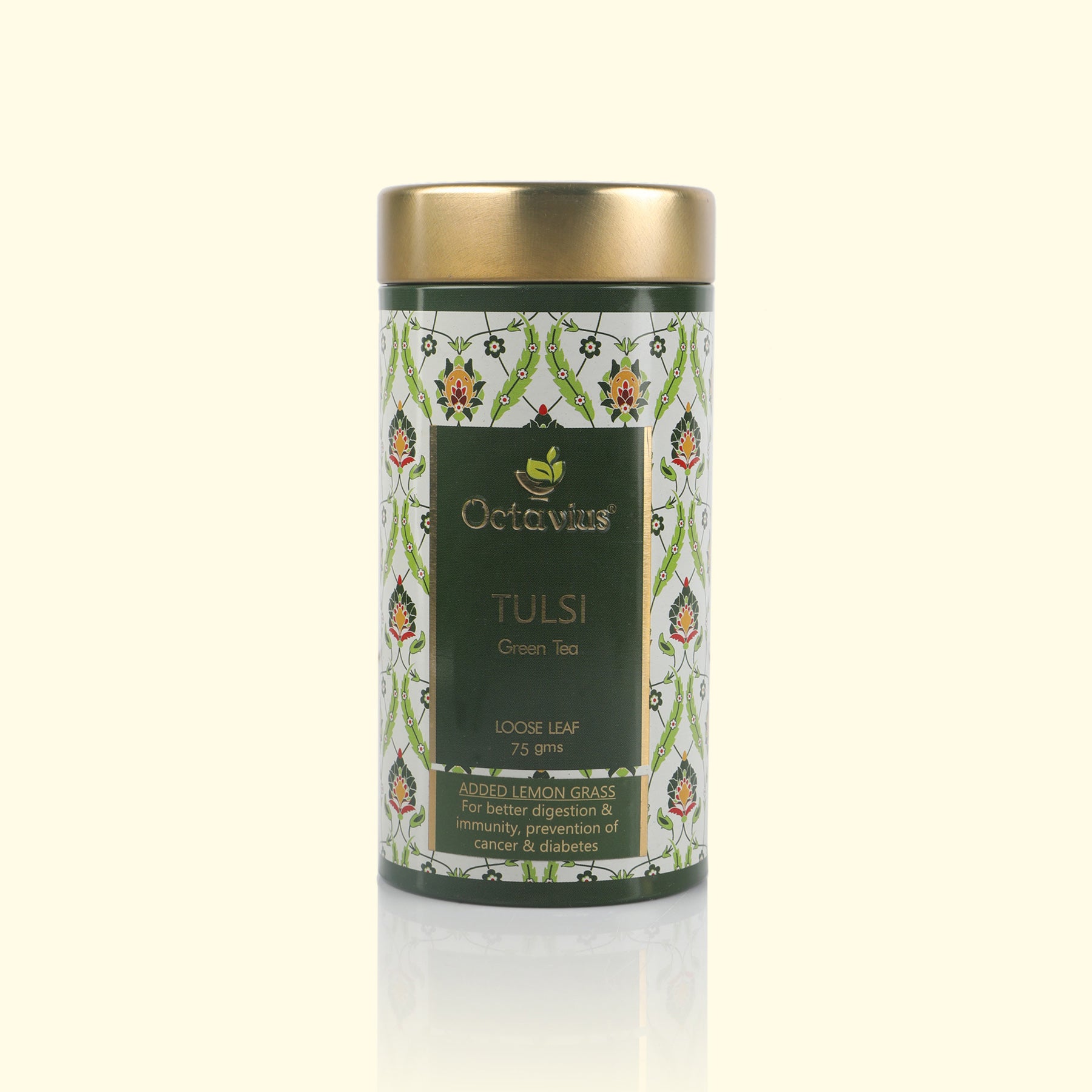 Tulsi Lemongrass Green Tea Loose Leaf - 75 Gms Tin Can