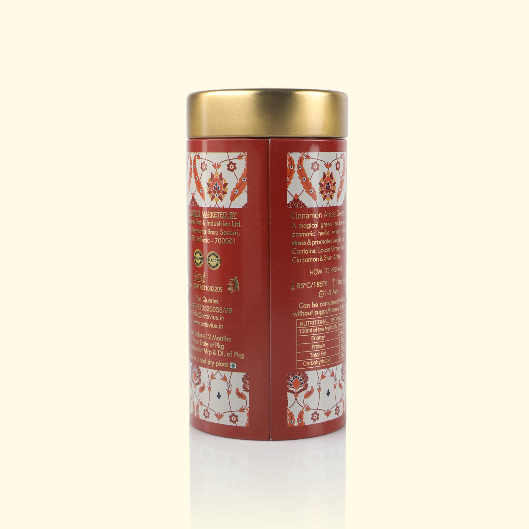 Cinnamon Anise Green Tea Loose Leaf - 100 Gms Tin Can