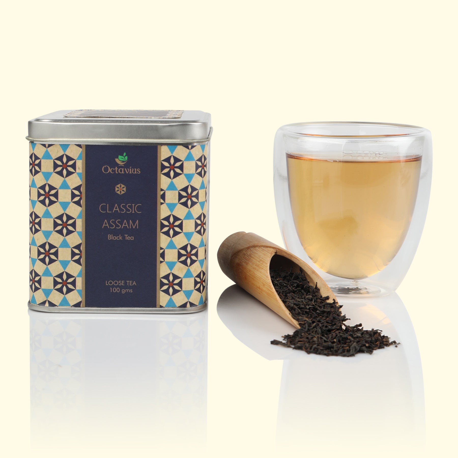 Classic Assam Black Tea Loose Leaf - 100 Gms Square Tin