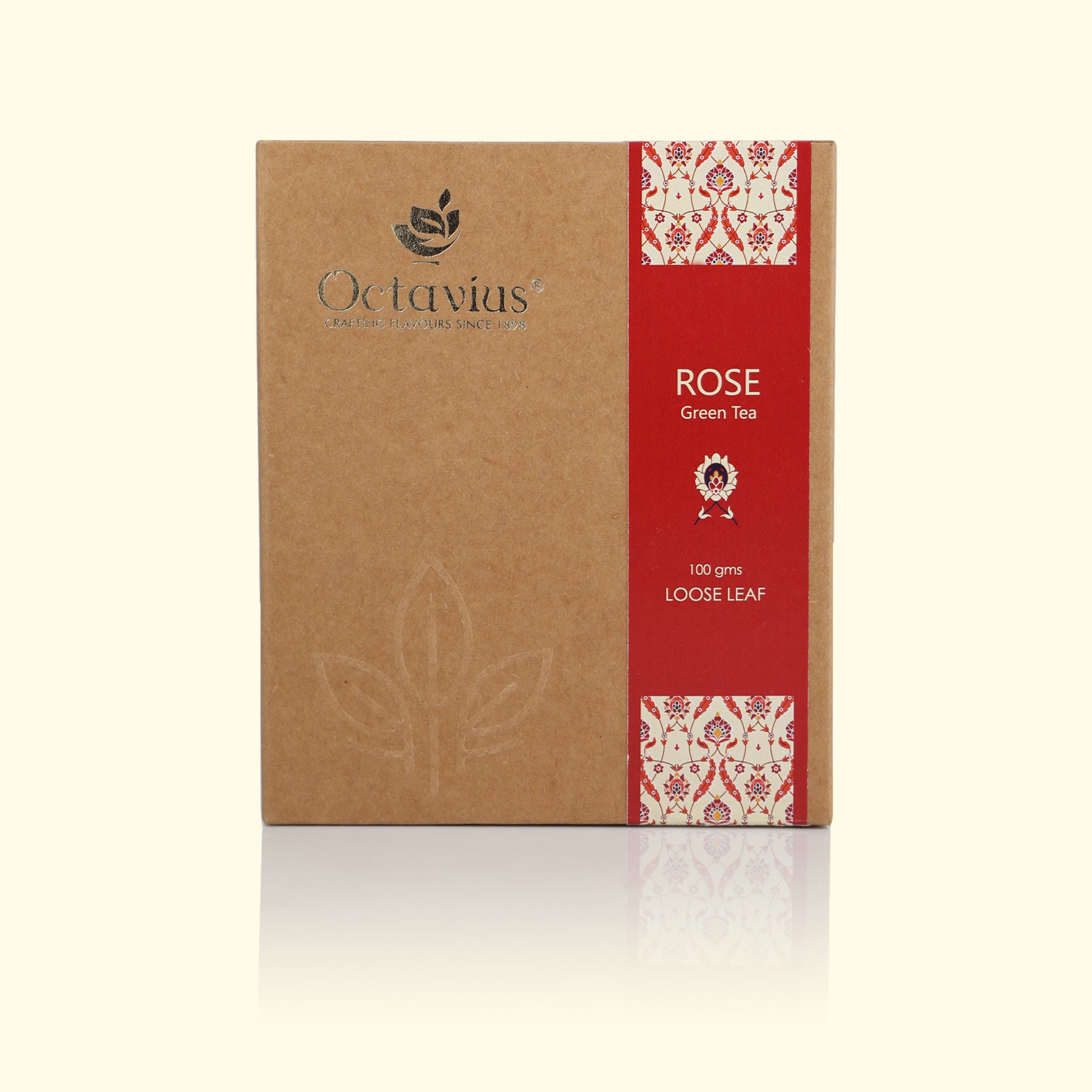 Rose Green Tea Loose Leaf in Kraft Box - 100 Gms