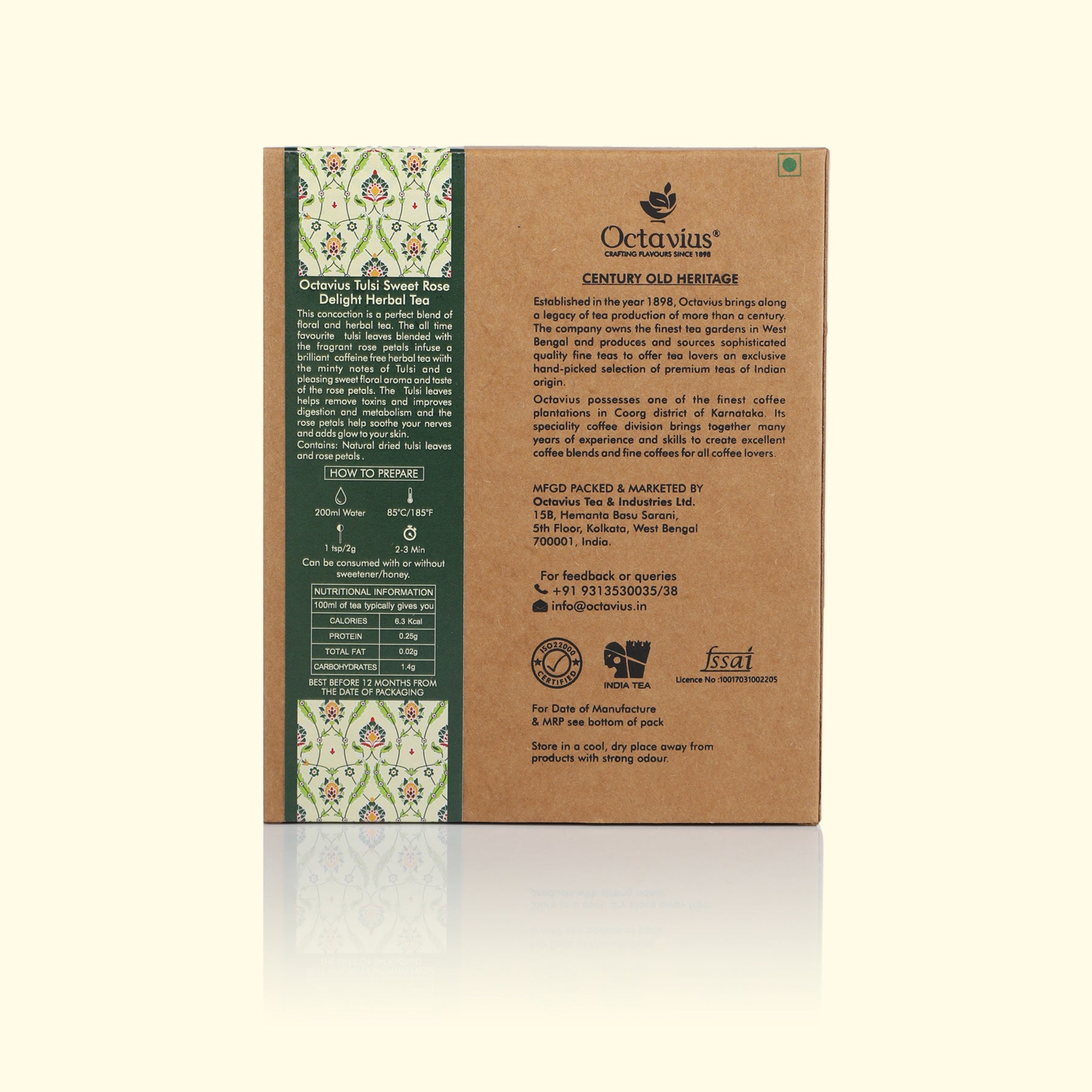 Tulsi Sweet Rose Delight tea (Caffeine free) Loose Leaf - 100 Gms