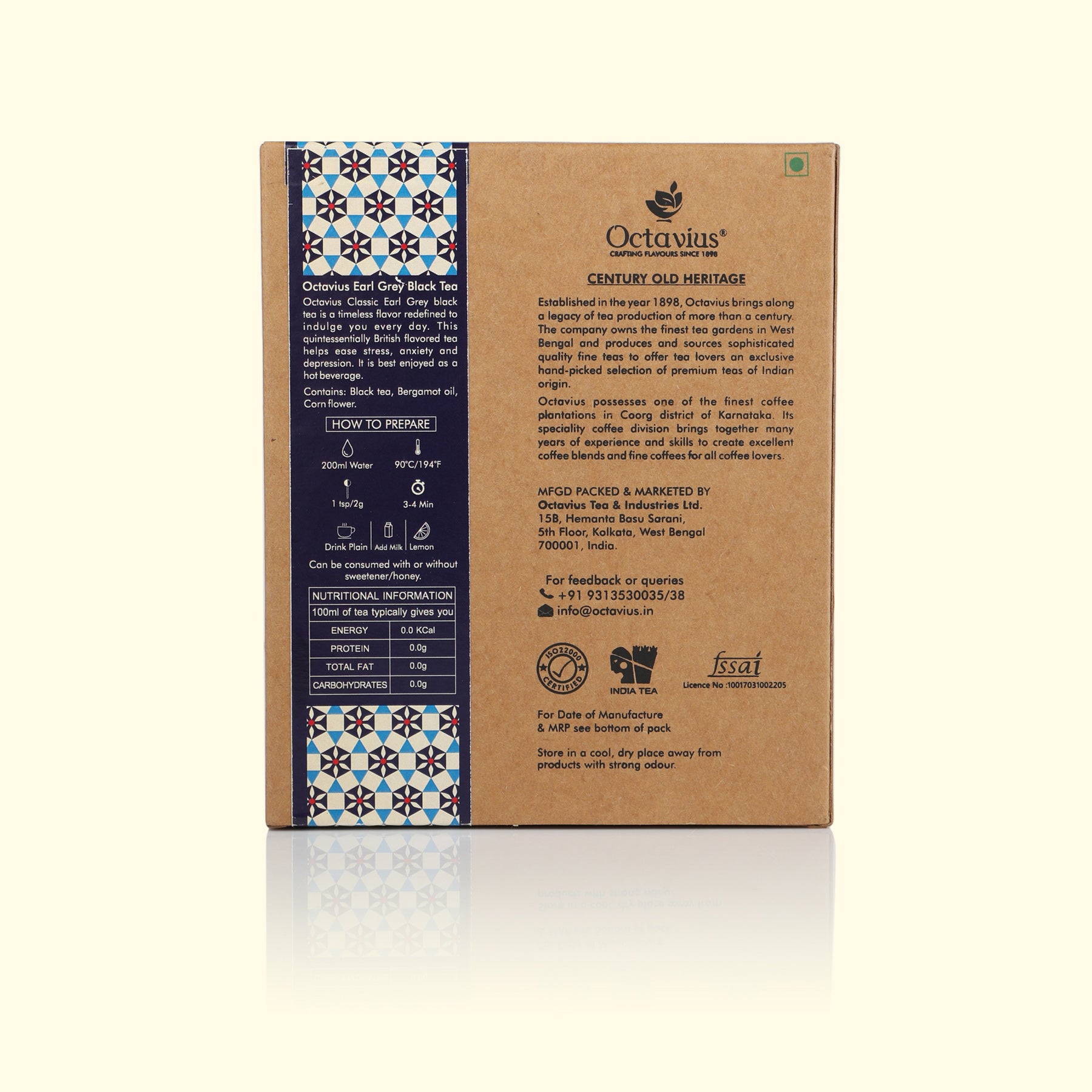 Classic Earl Grey Black Tea Loose Leaf in Kraft Box - 100 Gms