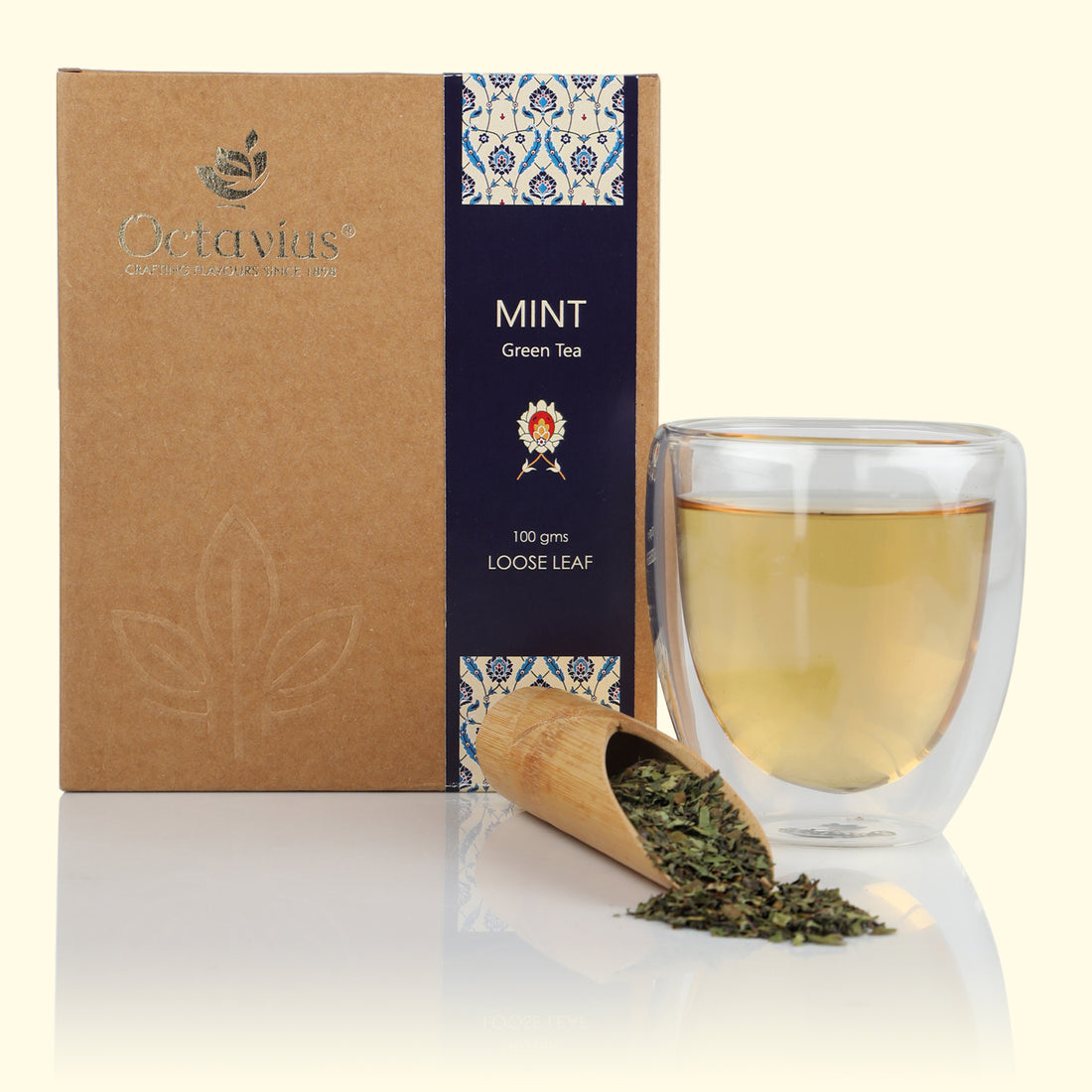 Mint Green Tea Loose Leaf in Kraft Box - 100 Gms