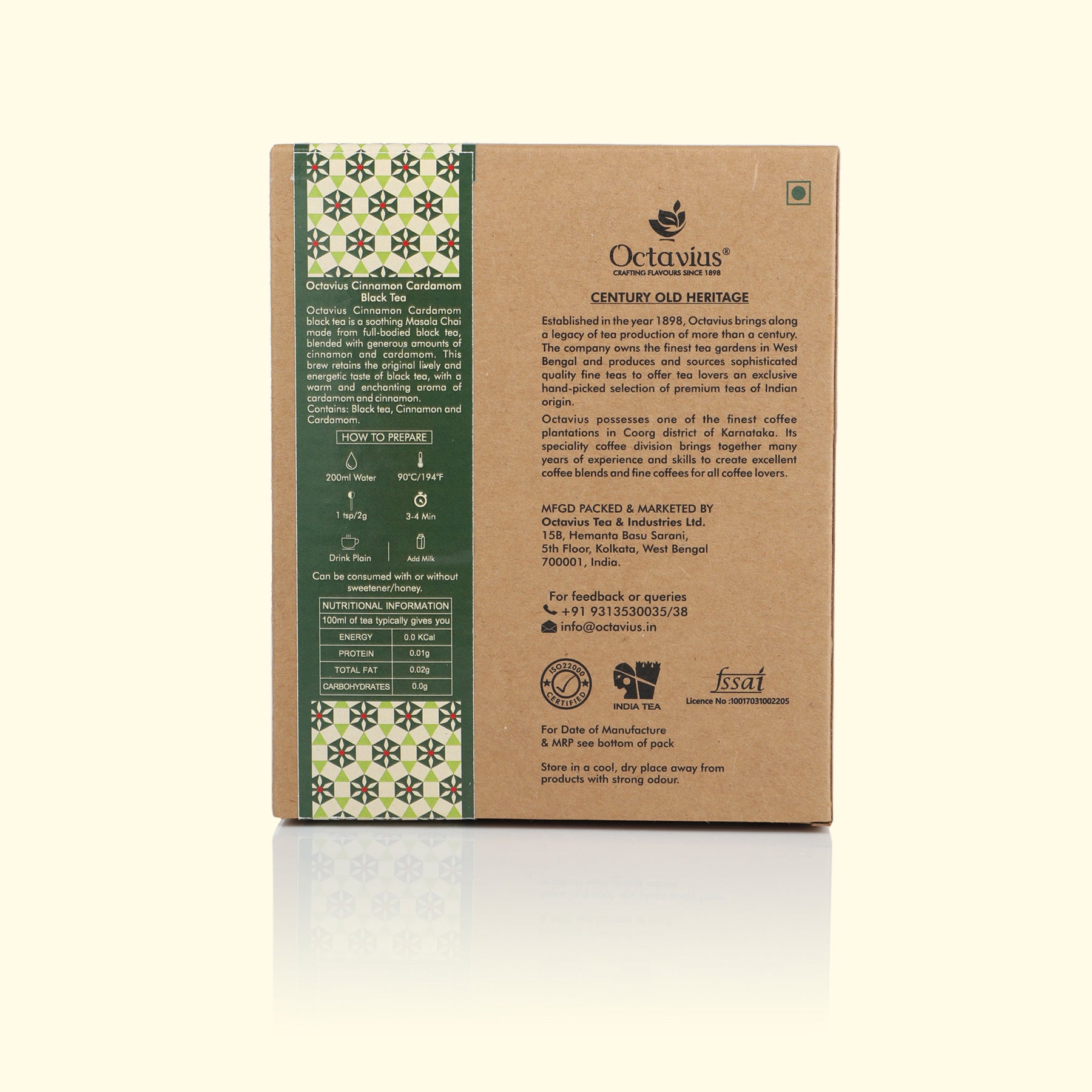 Cinnamon and Cardamom Black Tea Loose Leaf in Kraft Box - 100 Gms