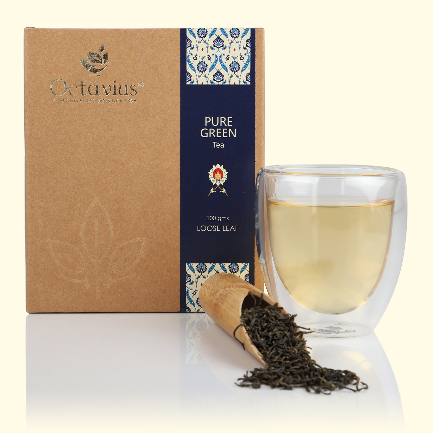 Pure Green Tea Loose Leaf in Kraft Box - 100 Gms