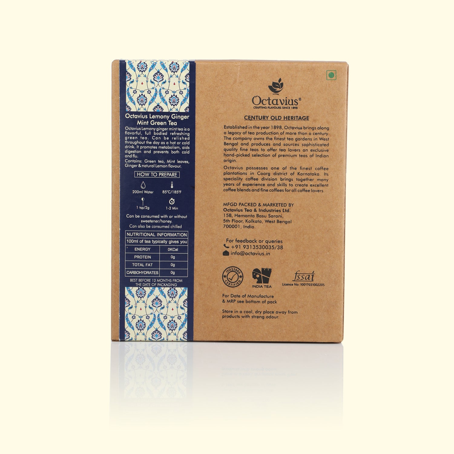 Lemony Ginger Mint Green tea loose leaf - 100 Gms