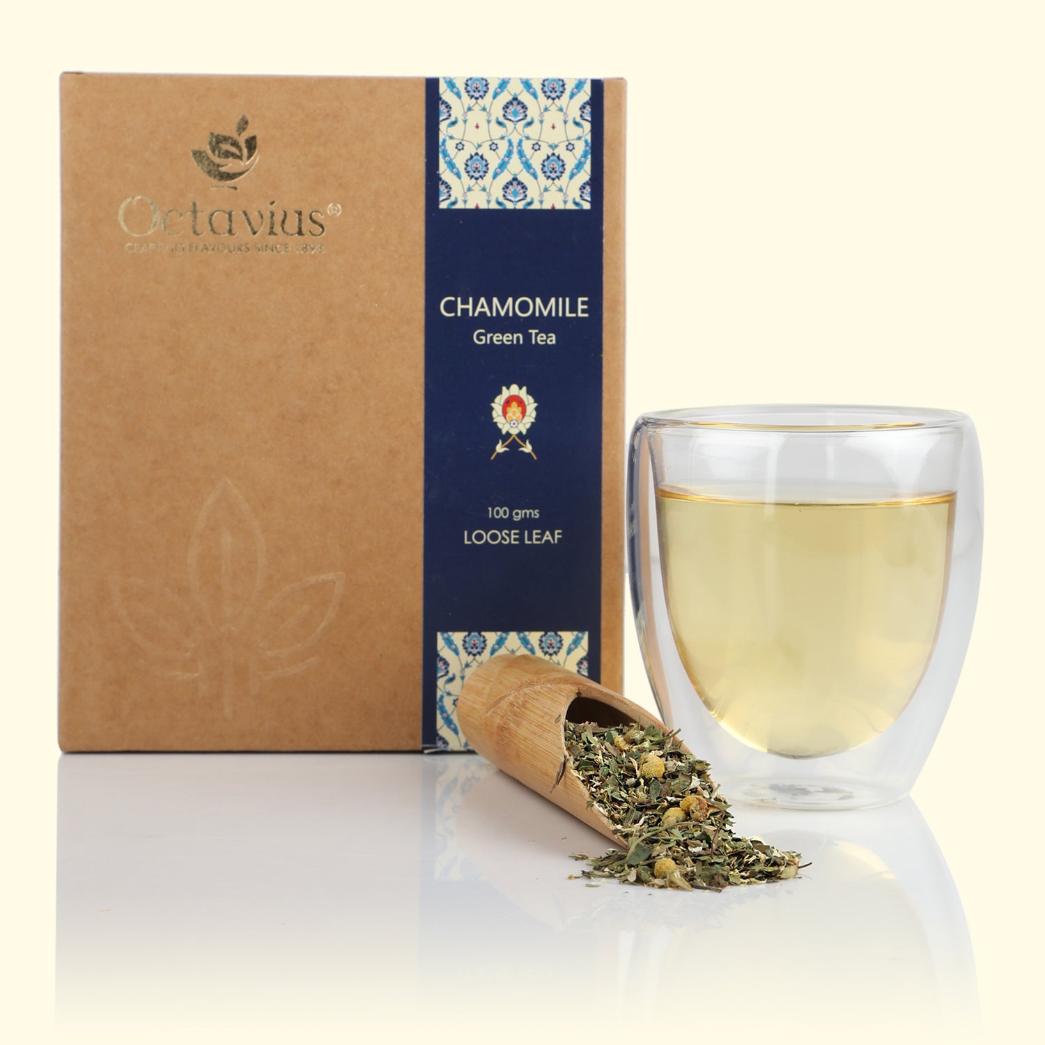 Chamomile Green Tea Loose Leaf in Kraft Box - 100 Gms