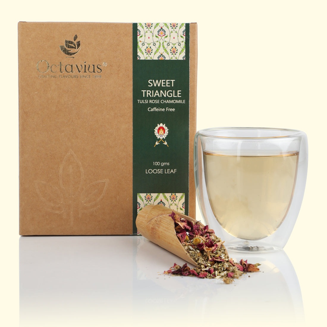 Sweet Triangle Tulsi Rose Chamomile (Caffeine Free) Loose Leaf - 100 Gms