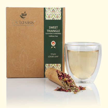 Sweet Triangle Tulsi Rose Chamomile (Caffeine Free) Loose Leaf - 100 Gms