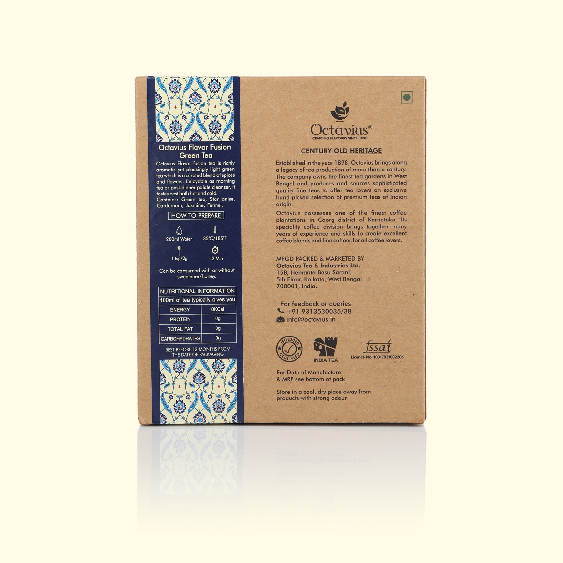 Flavour Fusion Green Tea Loose Leaf in Kraft Box - 100 Gms