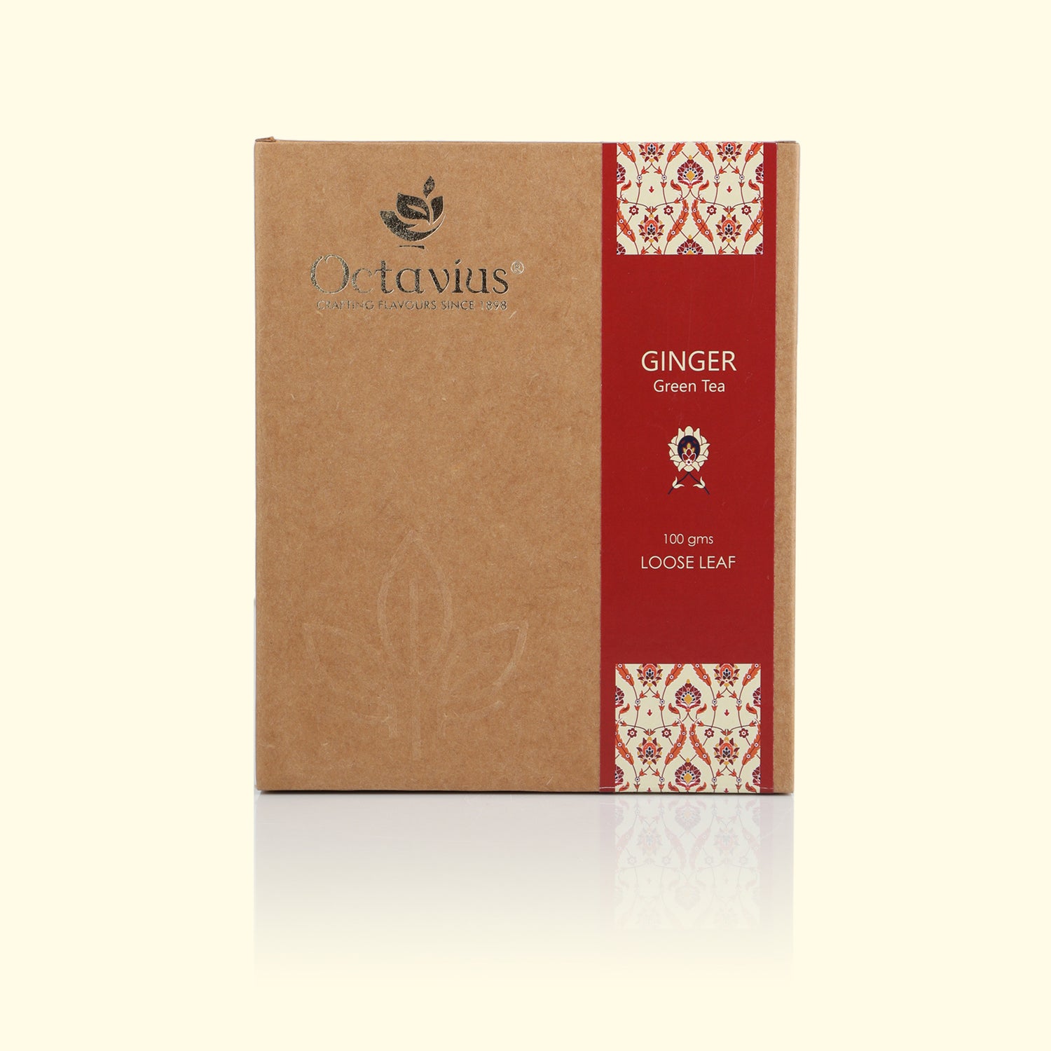 Ginger Green Tea Loose Leaf in Kraft Box - 100 Gms