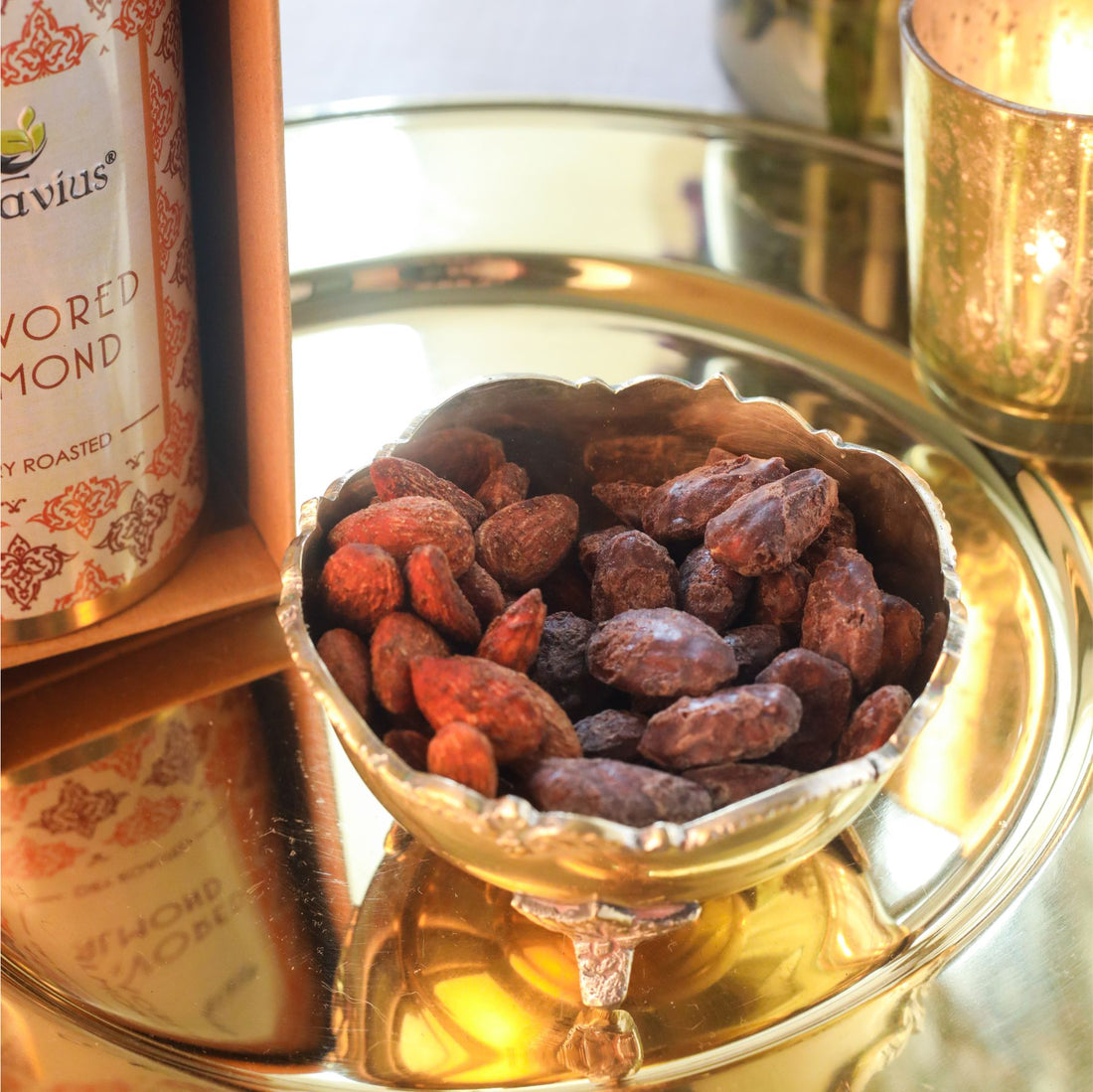 Gourmet Flavoured Almonds-Chocolate &amp;  Paprika (2 Tins)