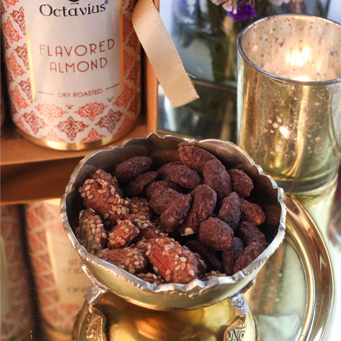 Gourmet Flavoured Almonds-Chocolate &amp; Caramel (2 Tins)