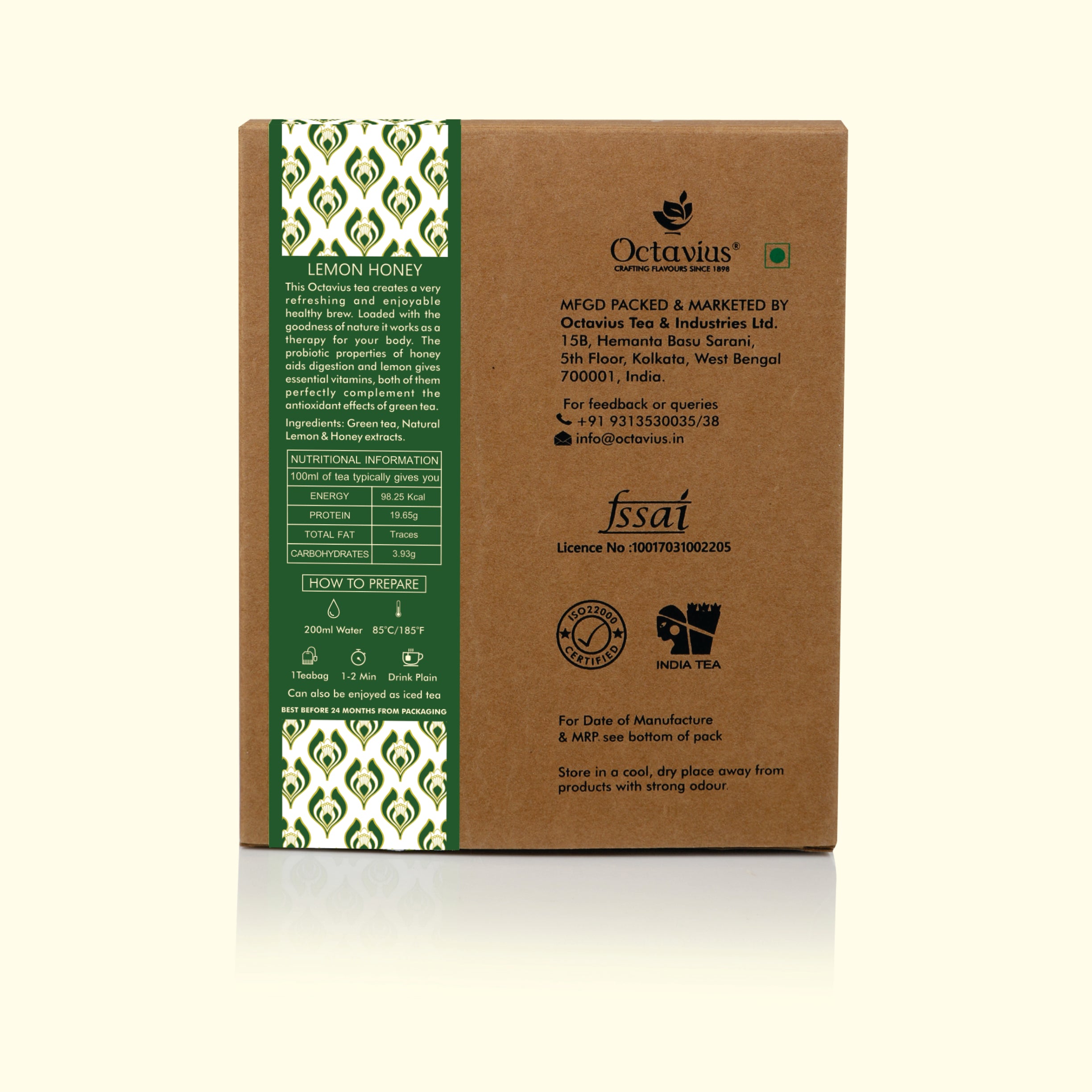 Lemon Honey Green Tea - 100 Enveloped Teabags