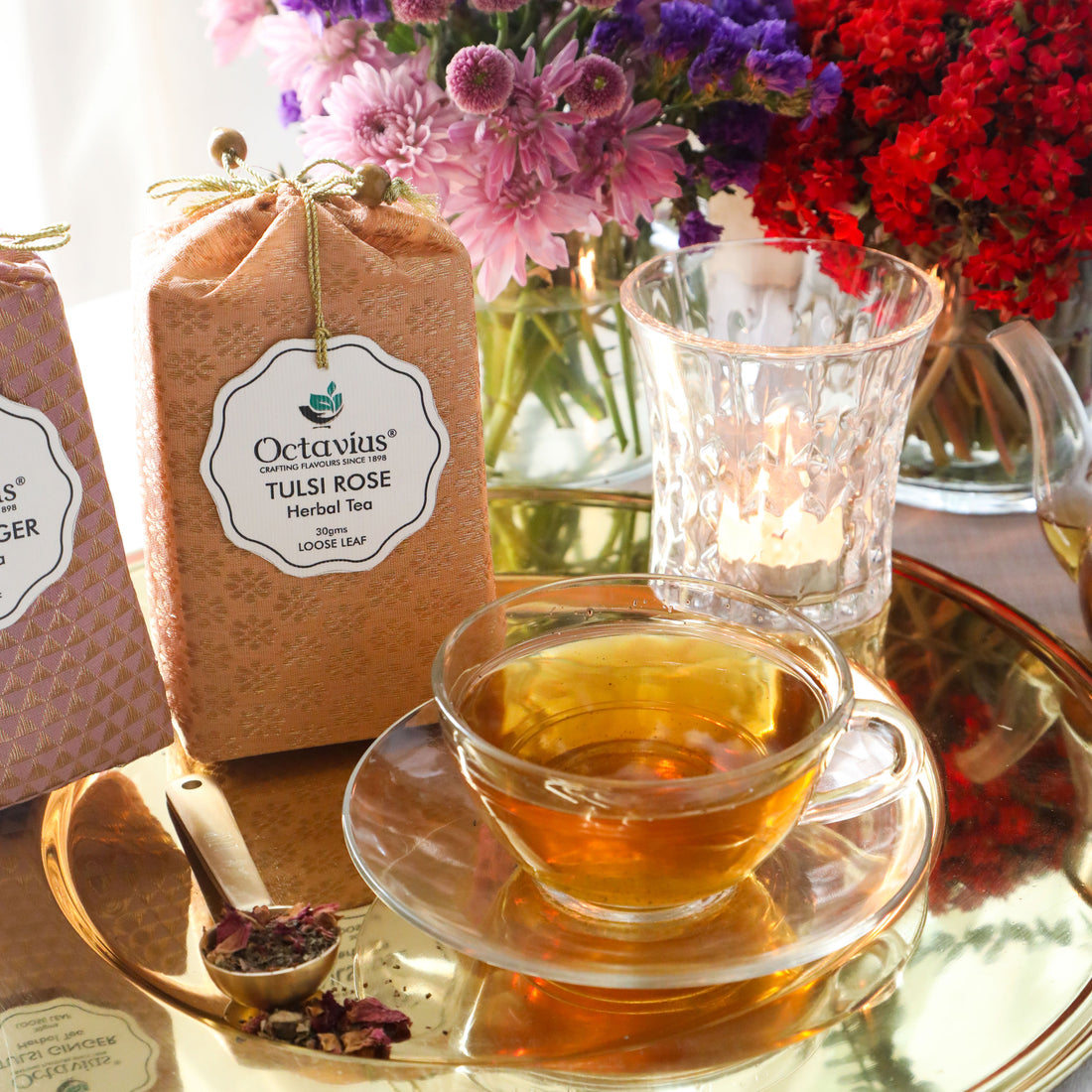 Wellness Caffeine Free Teas- Festive Range ( Tulsi Ginger , Tulsi Sweet Rose)