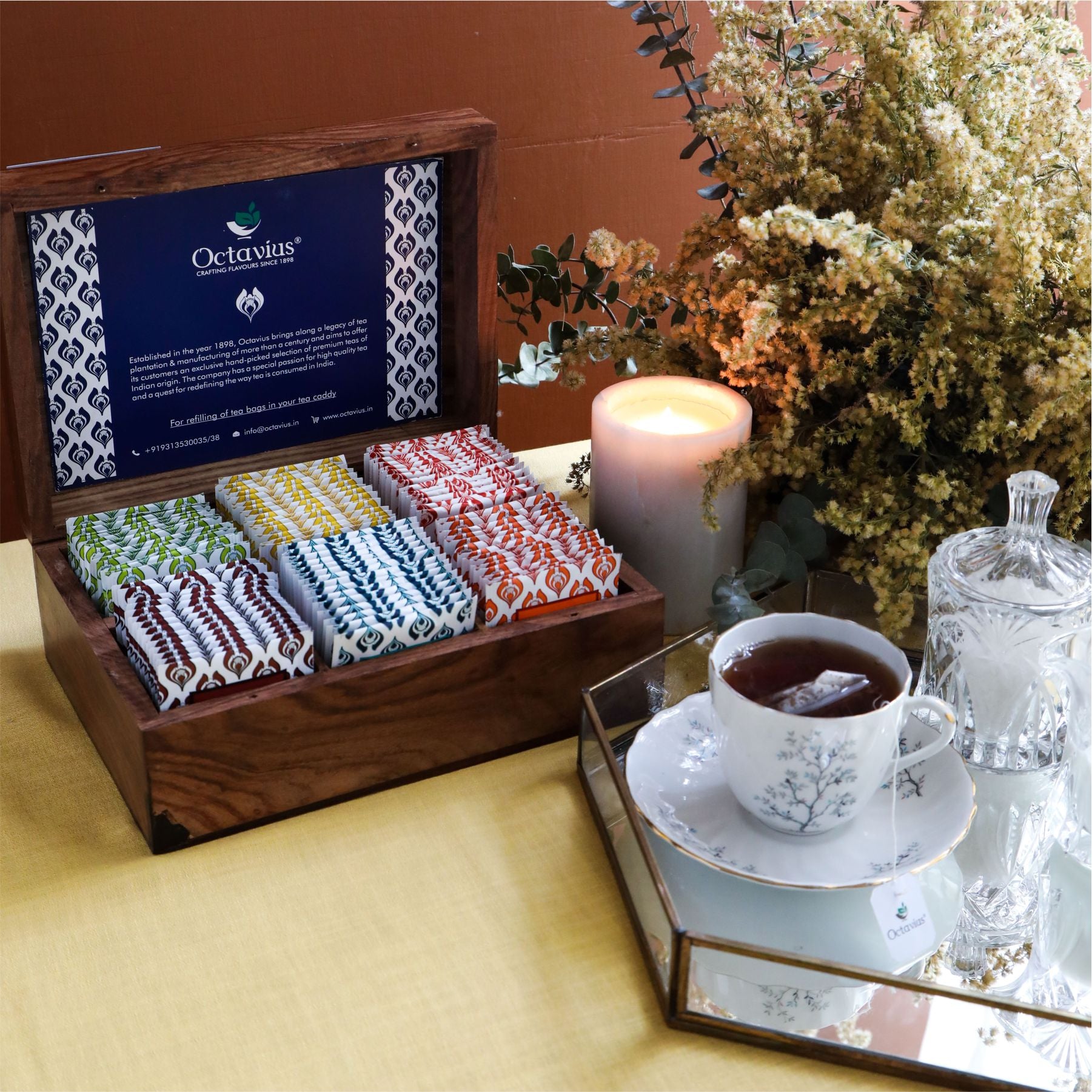 Assortment of Fine Teas- 90 Teabags in Sheesham Wood Box