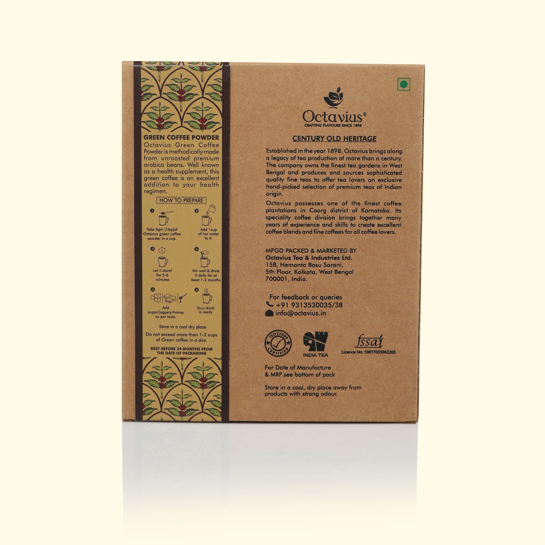 Classic Green Coffee Powder in Kraft Box - 250 Gms